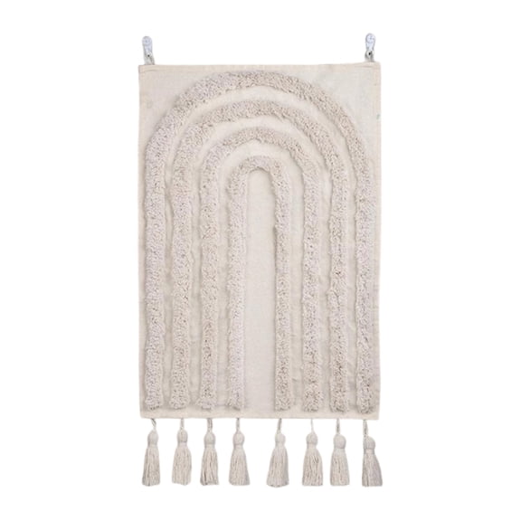 Breathable Fabric Macrames Wall Hanging Tapestry with Tassels Wall Art Background