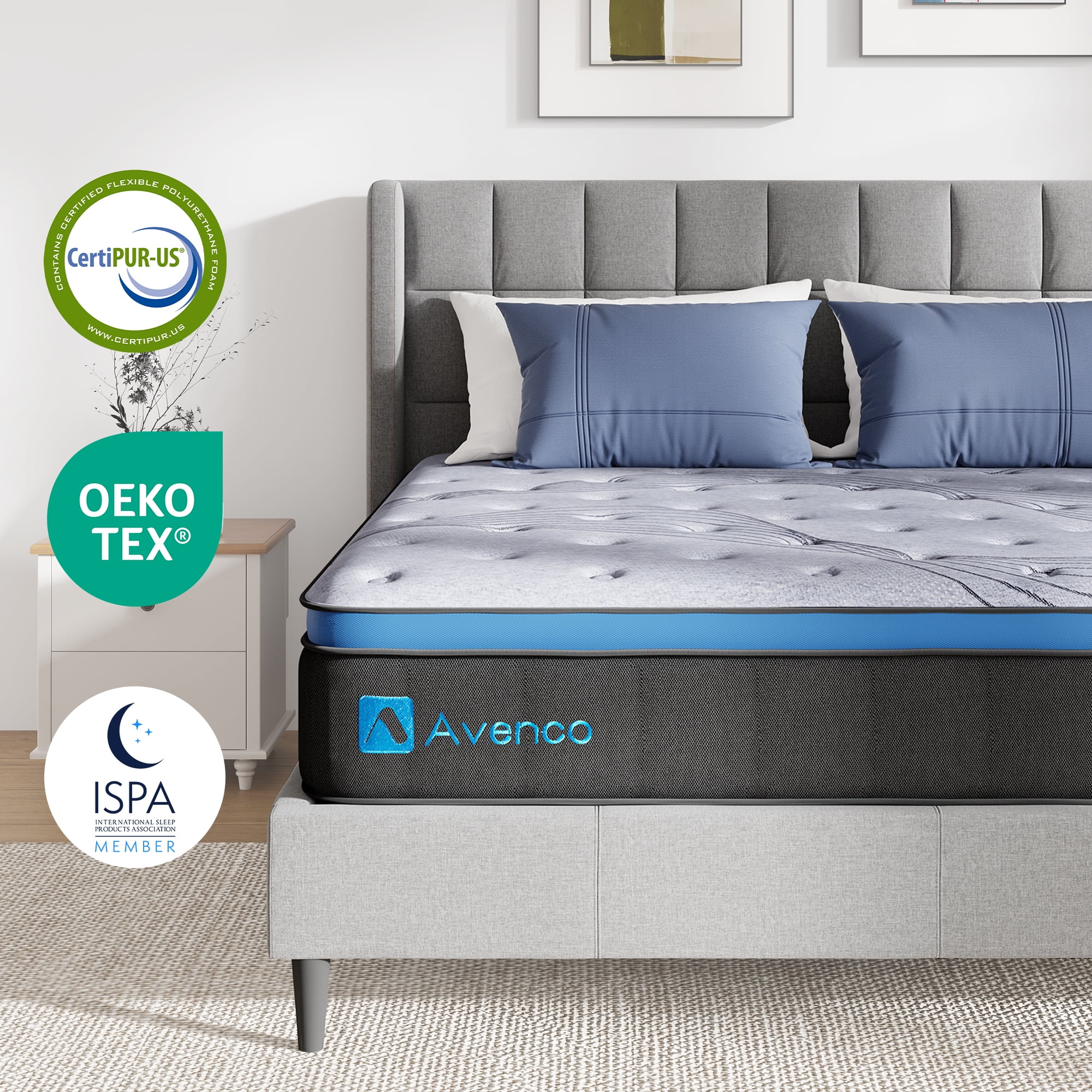 Avenco Original 12" Innerspring and Gel Memory Foam Hybrid Mattress, King Size
