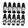 thumbnail image 2 of MERIGLARE Mic Cable Plug Connector 3 Pin XLR Connectors for Live Recording Performance Argent 10Pcs, 2 of 9