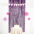 thumbnail image 2 of Efavormart Sparkling Metallic Foil Fringe Curtain 3ft x 8ft - Purple, 2 of 10