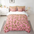 thumbnail image 2 of jejeloiu Chic Leopard Pattern 7-Piece Twin Bedding Sets,Gold Glitter Print Bedding Comforter Set,Jungle Cheetah Sheet Sets For Girls Kids,Ultra Soft Home Decor Reversible, 2 of 8