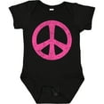 thumbnail image 3 of Inktastic Peace Sign Pink Retro Girls Baby Bodysuit, 3 of 5