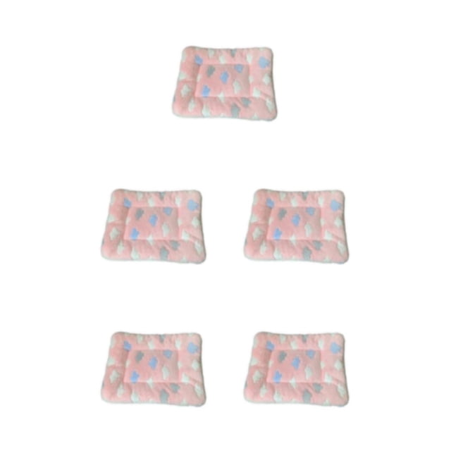 relayinert Polyester Washable And Machine Washable Pet Mat For Easy Cleaning Soft And Breathable Pet Bed Pink cloud 30*40cm 5Set