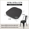 thumbnail image 2 of Tromlycs 14x14 Metal Chair Cushions Pads Set of 2 for Tolix Metal Chairs Small Seat Cushions 14 inch Black Gray, 2 of 6