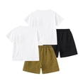 thumbnail image 2 of Fdqin Boys Summer Clothes 4 Pcs Dinosaur Print Short Sleeve Shirt and Shorts Sets Beach Vacation Outfit with Pocket Green Black 7-8 Years, 2 of 6