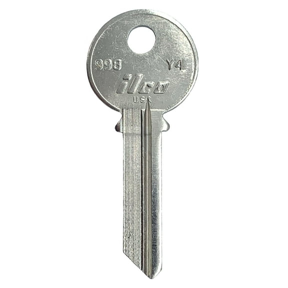 Kaba Ilco Key Blank, 998-Y4,Brass, PK10 998-Y4