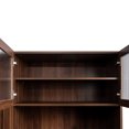 thumbnail image 2 of Noble House Junton 70.9" Farmhouse Pantry Cabinet with Doors, Pull-Out Multi-Tier Shelves, Wooden Storage Shelf, Walnut, 2 of 12