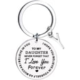 thumbnail image 1 of TIMIFIS Key Chain To My Daughter Message Keychain Stainless Steel Initial Last Name 26 Letter Family Inspirational Keychain Gift Valentine'S Day Gift, 1 of 1