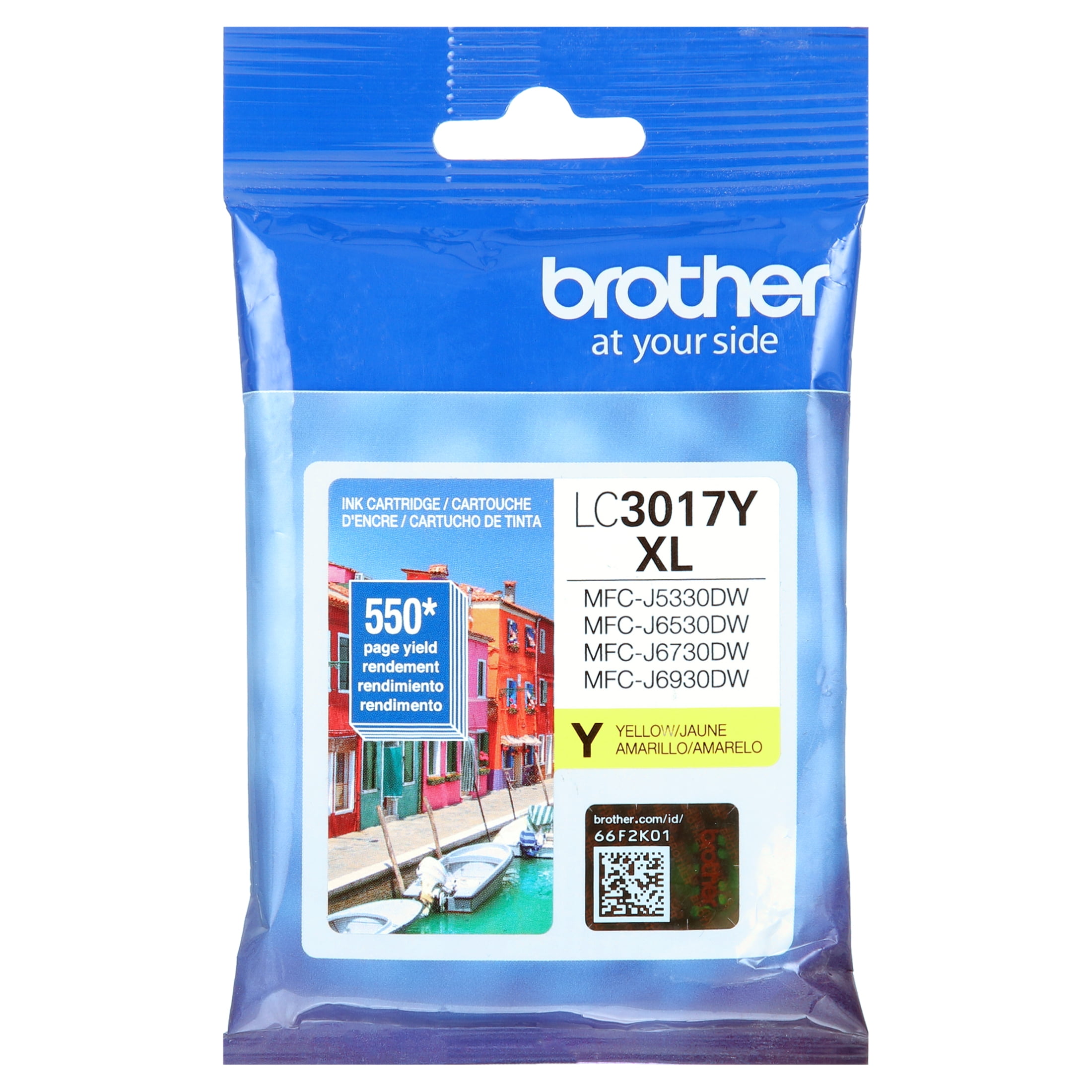 (4 pack) Brother LC3017Y High-Yield Ink, 550 Page-Yield, Yellow