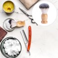 thumbnail image 4 of FELTECHELECTR Cepillo de afeitar para hombres con cerdas de nailon sintético y mango de madera natural, ideal para bigote, barba y cuidado facial., 4 of 7