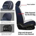 thumbnail image 4 of Car Seat Covers for Honda 96% Models Durable Leather Seat Cover Waterproof Anti-Slip Seat Covers All Weather Car Seat Automotive Seat Protector(2 Seats,White&Blue-Deluxe), 4 of 6