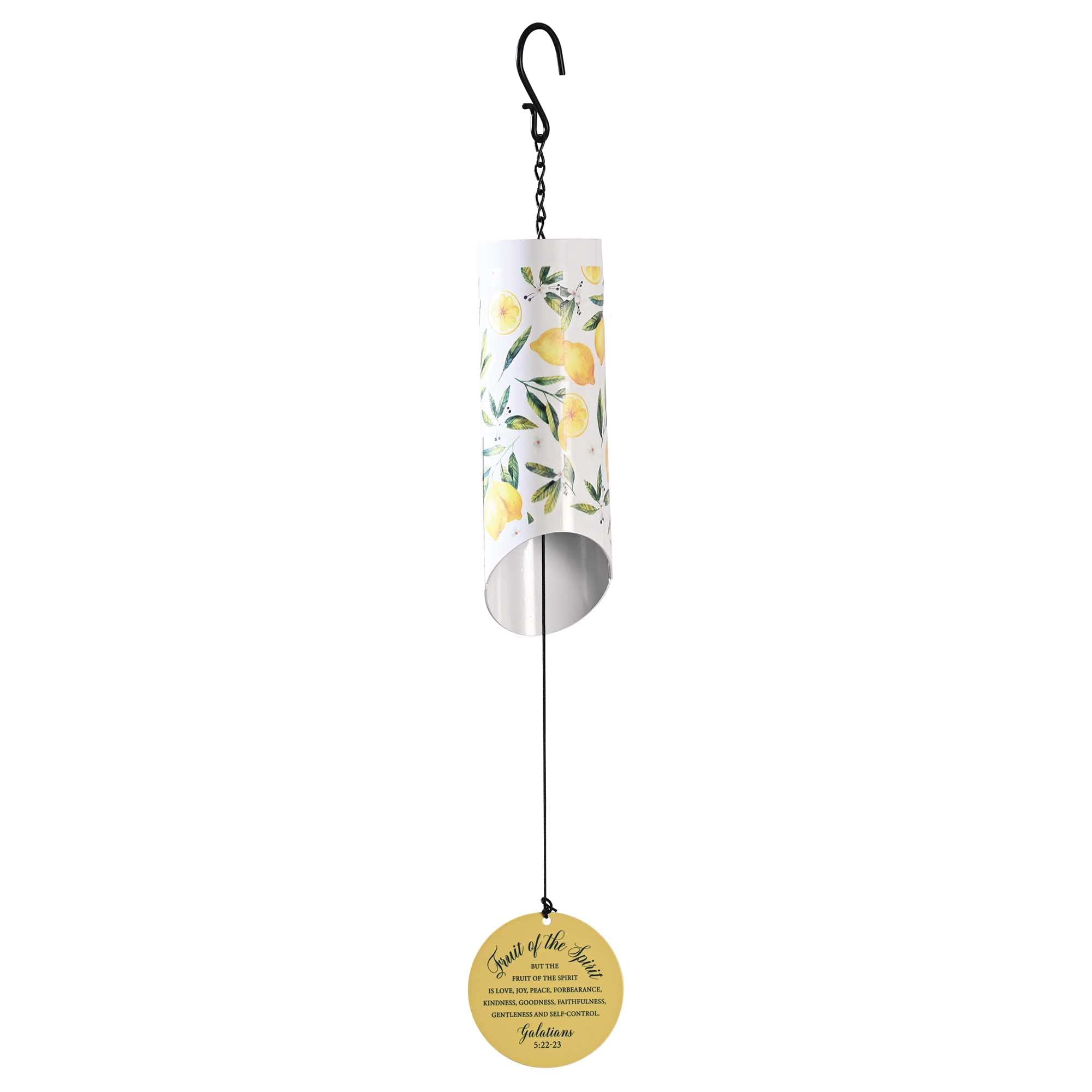 Dicksons WCA-2009 Fruit of The Spirit Lemon Yellow and White 23 Inch Aluminum Decorative Wind Chime Noisemaker