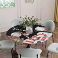 thumbnail image 5 of Black Snowman Christmas Round Tablecloth for 45-54 Inch Tables,Fitted Table Cover with Elastic Edge,Winter Snowflake Xmas Gifts Waterproof Outdoor Table Cloth Protector for Patio Garden Dinner Picnic, 5 of 9