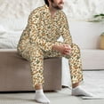 thumbnail image 7 of Yiaed Set With Peanut Print Men’s Pajamas Set - Long Sleeve Button Down Sleep Shirt and Pajama Bottoms Sleepwear Set Mens Pjs Sets Men's Pajama Bottoms-Medium, 7 of 7