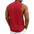 thumbnail image 5 of Mens Tank Tops Workout Muscle Gym Athletic Sleeveless T-Shirts Casual Vintage Cut Off Summer Beach Tops,Red M, 5 of 10