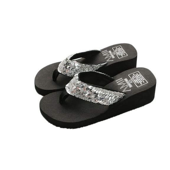 Ichuanyi Sandals for Women Women's Summer Sequins Anti-Slip Sandals Slipper Indoor & Outdoor Flip-flops