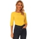 thumbnail image 1 of CamiseAjustaCon Cuello Redondo Y Mangas Al Codo PaMujer Amarillo brillante M, 1 of 6