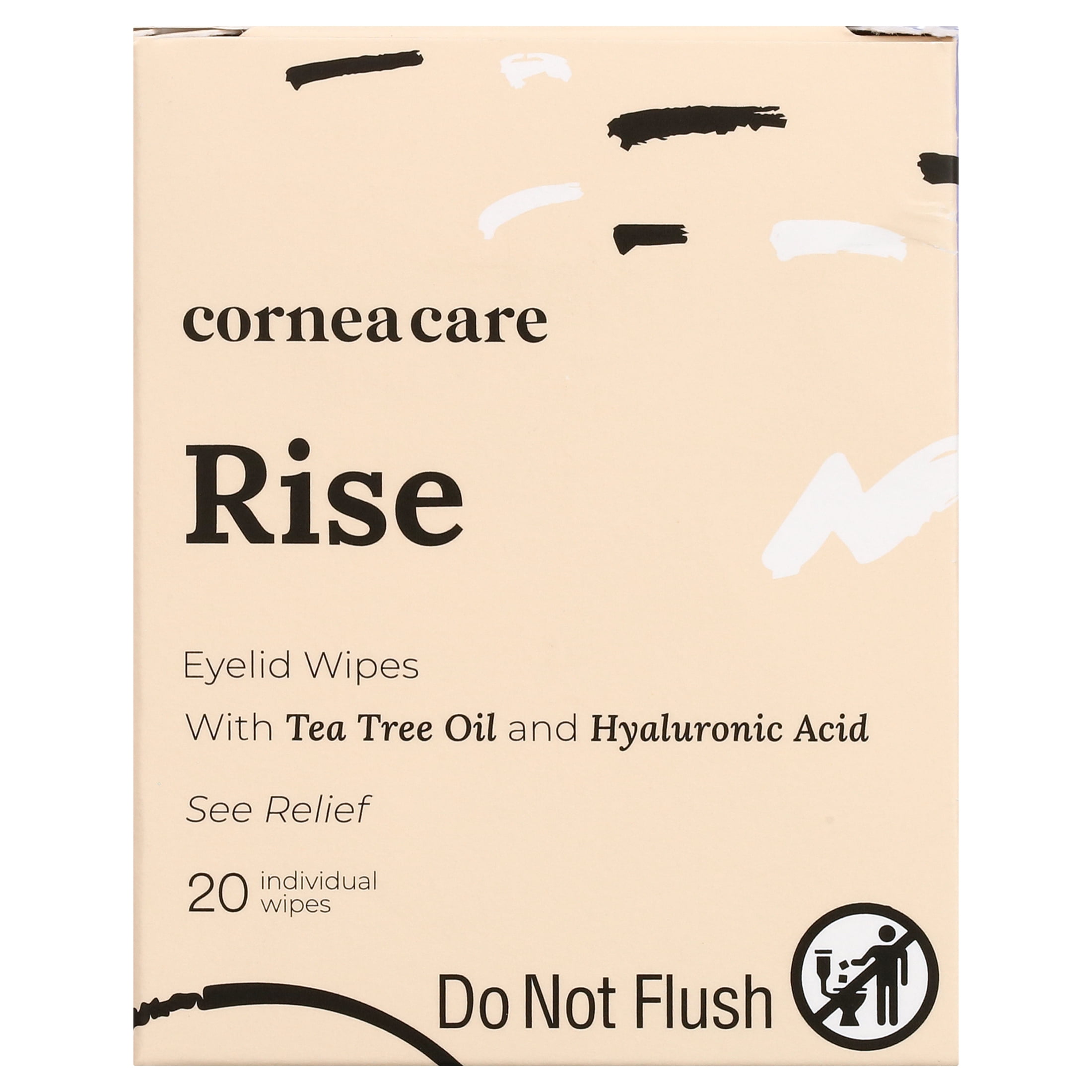 CorneaCare Rise, Cleansing & Moisturizing Eyelid Wipes with Hyaluronic Acid for Dry Eye Relief - 20ct