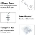 thumbnail image 3 of Christmas Ornament Hooks, 30Pcs Christmas Decoration Hanger Hooks S-Shaped Hangers Hook Ornament Metal Hooks with Crystal Round Bead, Silver, 3 of 6