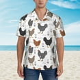 thumbnail image 4 of Lsque Retro Rooster pattern Hawaiian Shirt for Men, Unisex Summer Beach Casual Short Sleeve Button Down Shirts-Small, 4 of 9
