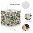 thumbnail image 6 of WOBOGO Light Pink Vintage Rose Storage Basket Foldable Easy to Clean Durable with Hollow Support Plate with Handle 11.02×11.02×11.02 in, 6 of 8
