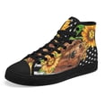 thumbnail image 6 of Dachshund Sunflower American High Top Canvas Shoes Sneakers Black Size 13, 6 of 7