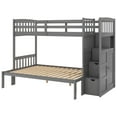 thumbnail image 5 of Harper & Bright Designs Stairway Bunk Beds with Trundle Twin Over Full/Twin with Storage Shelf Wood Bed Bedroom with Full-Length Guard Rail Easy Assembly, 5 of 13