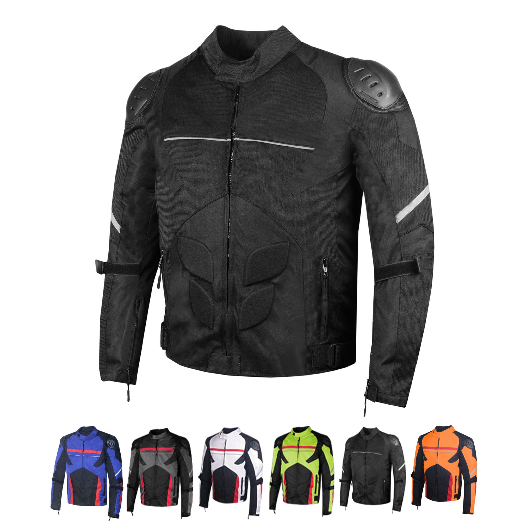AirTrek Men Mesh Motorcycle Touring Waterproof Rain Armor Biker Jacket  Black S