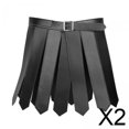 thumbnail image 1 of 2x Falda De Romano Fiesta Rave PU Cosplay Disfraz De Guerrero Romano Ajustable Negro, 1 of 8