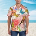 thumbnail image 4 of Bixox Men's Hawaiian Shirts Men's Flowers And Birds Watercolor Print Short-Sleeve Shirt-Small, 4 of 8