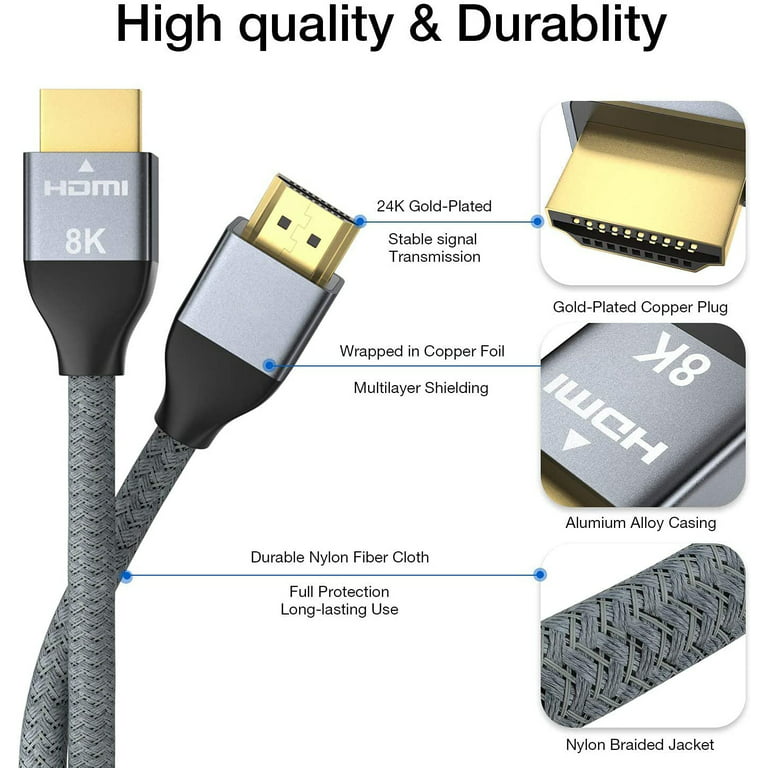 Ultra High Speed HDMI Cable 2.1 Certified 2M True HQ PS5 Xbox Series X  120Hz VRR
