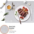 thumbnail image 3 of Yahome Heat Resistant Place Mats Sets of 12,Felt Cloth Placemat Glass  Cutlery Bag,Protective Dining Table Pad,Non Slip and Washable for Home Kitchen 17x12 inch Light Grey, 3 of 7