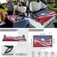 thumbnail image 3 of Jeiento Golf Ball Golf Cart Accessories 4 Set Golf Cart Seat Cover Golf Cart Steering Wheel Cover Golf Cart Flags US Flag Golf Cart Seat Protector Steering Wheel Cover Decorations Golf Cart Banner, 3 of 5