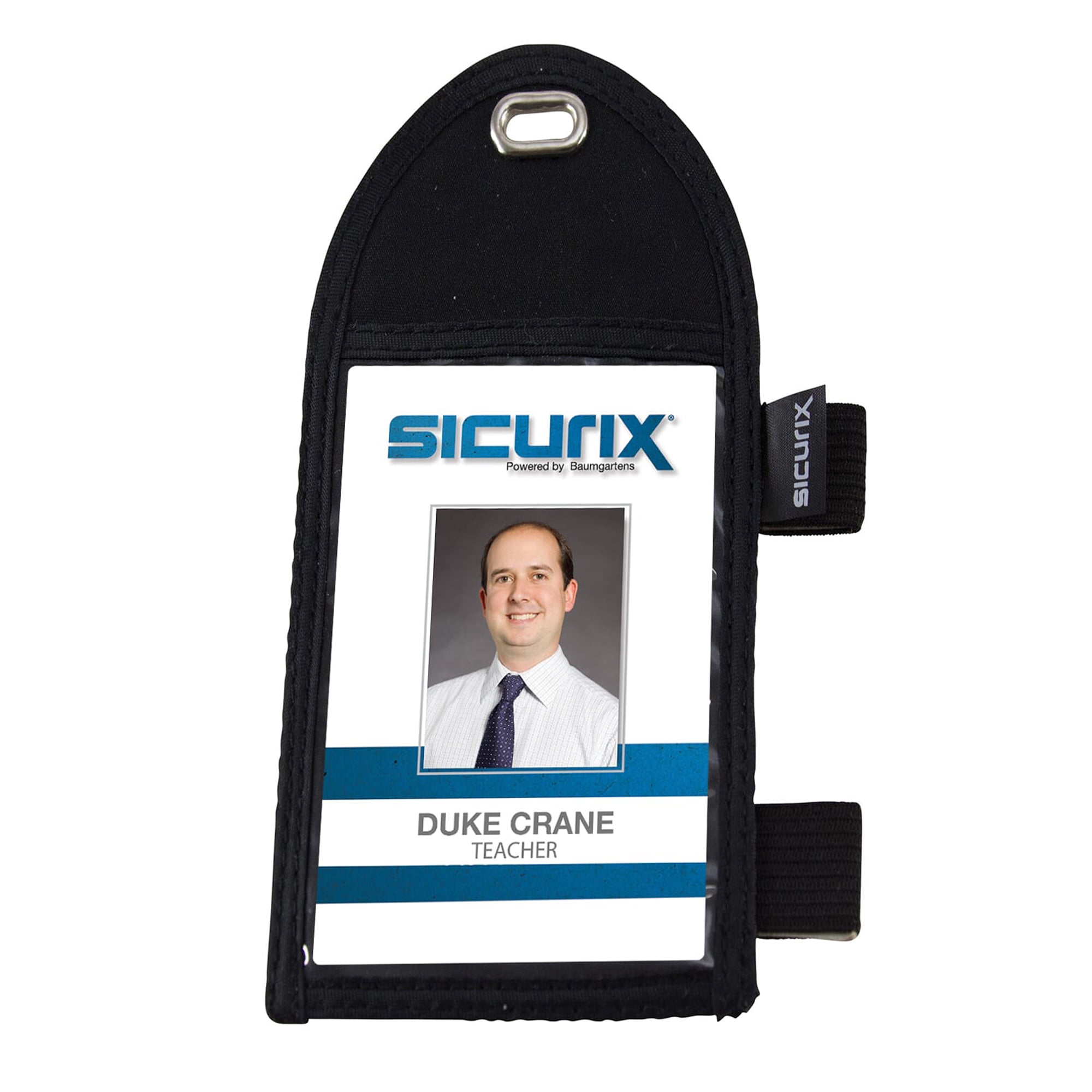 SICURIX Pen Loop ID Neck Pouch Badge Holder, Vertical, Black, Pack of 3