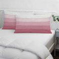 thumbnail image 4 of Pink Ombre Throw Pillow Cover, Pillowcase Protectors with Zipper, Breathable Decorative Lumbar Pillow Case Cover, Farmhouse Vintage Wooden Striped Pillow Shams for Couch Sofa 12x20Inch, 4 of 8
