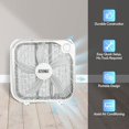 thumbnail image 2 of Ventilador de caja EZ-CHILL de 20 pulgadas, ventilador de ventana con circulación de aire de fuerza total de 3 velocidades, ventilador de piso, ventilador de dormitorio, ideal para el hogar, dormitori, 2 of 5
