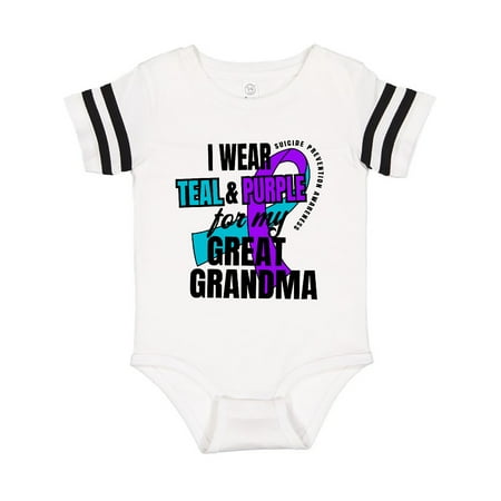 

Inktastic Suicide Prevention I Wear Teal and Purple For My Great Grandma Gift Baby Boy or Baby Girl Bodysuit