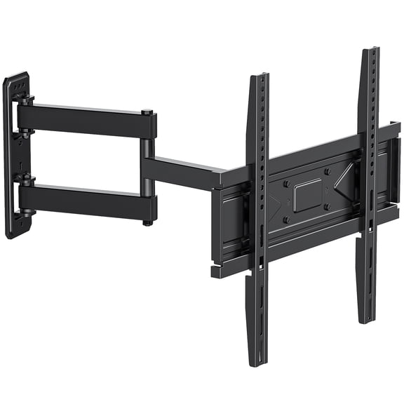 USX MOUNT Full Motion TV Wall Mount for Most 26-65 inch Flat & Curved TVs up to 77 lbs, Adjustable Bracket Height, Corner TV Mount with Single Articulating Arm, Max VESA 400x400mm
