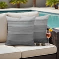 thumbnail image 4 of Grey Ombre Wooden Outdoor Waterproof Pillow Covers, Farmhouse Retro Gray Wood Gradient Decorative Square Throw Pillowcase Sofa Cushion Sham for Patio/Couch/Chair, 18"x18" 2 Pack, 4 of 8