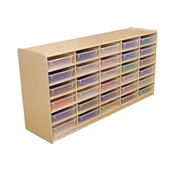 30-Letter Tray Storage Unit with 3 in. Translucent Trays