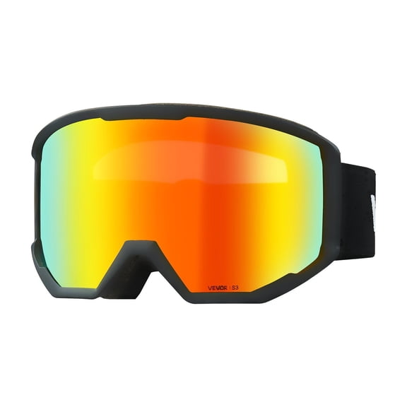 Ski Goggles, Cylindrical Lens with Orange Revo Coating, OTG Anti fog Snow Goggles for Men Women Youth, TPU Frame & Ventilation Structure, Suitable for Skiing, Skating, Snowboarding, Cycling