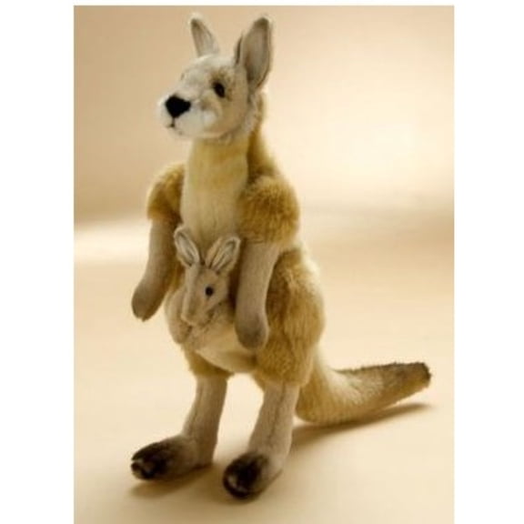 Handcrafted Cuddlers Set of 3 Handcrafted Plush Kangaroo with Joey Stuffed Animals 13"