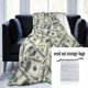 thumbnail image 1 of 1pc Dollar Print Flannel Blanket, Soft And Comfortable, Suitable For Nap, Office, School, Family, Picnic, Travel And Gift, 1 of 5