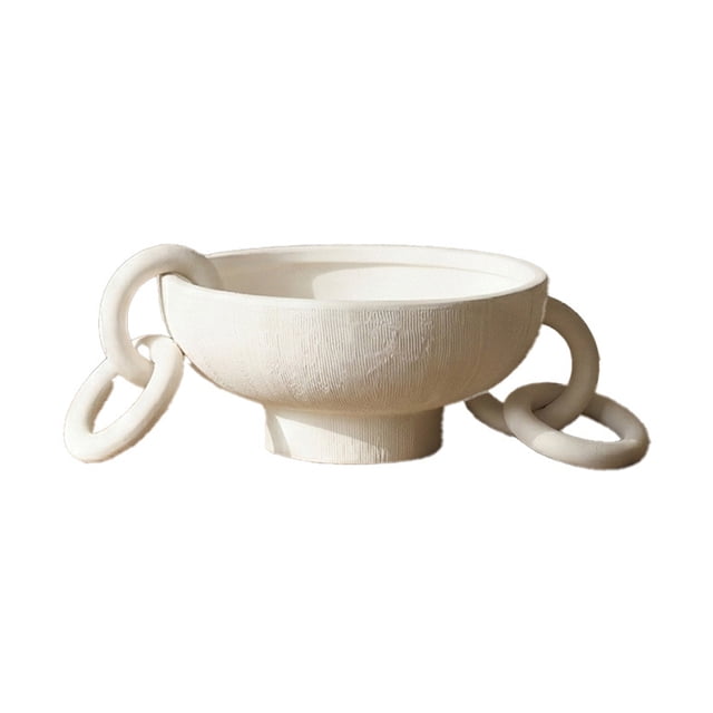 Ceramic Bowl Hanging Ornament for Home Wall Decoration White 5.7X2.5 Inches