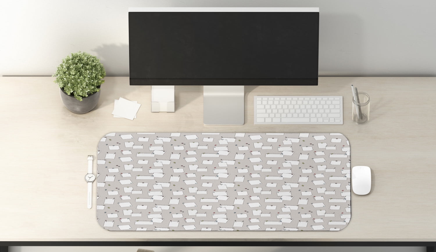 Ambesonne Abstract Computer Mouse Pad, Curved Ocean Waves with Sun Rising with Vibrant Sharp Rays Seascape Art, Rectangle Non-Slip Rubber Mousepad X-L : Ambesonne Abstract Tapestry, Digital Code Numbers