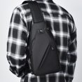 thumbnail image 4 of Hukapapa Bolso de pecho informal bolso cruzado de tendencia callejera bolso de hombro de tela Oxford para hombre negro, 4 of 5