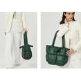 thumbnail image 2 of LHSHID Chic Grid Puffer Down Quilted Tote Bag for Women Lady Trendy Large Shoulder Bag Top Handle Bag, 2 of 6