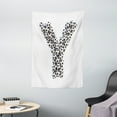 thumbnail image 1 of Letter Y Tapestry, Symbol of the Y Letter in the Form of Monochrome Soccer Balls Graphic Design, Wall Hanging for Bedroom Living Room Dorm Decor, 40W X 60L Inches, Black White, by Ambesonne, 1 of 2