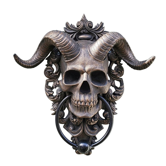 Decoración Del Hogar De Halloween Nueva Joyería De Resina Punk Satan Skull Sheep Head Decoración De La Pared Colgante Artesanía De Resina Suministros Divertidos Para Las Vacaciones Yuarrent HA018255-00