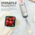 thumbnail image 3 of Dash Chef Series Immersion 5 Speed Stick Blender - Stainless Steel Blades -Whisk Attachment, Pink, New, 3 of 5